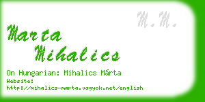 marta mihalics business card