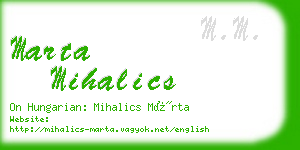 marta mihalics business card